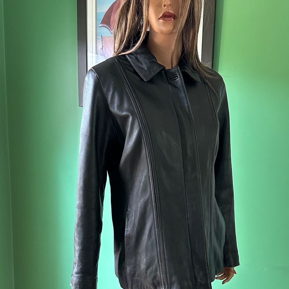 🌺🌺GUC Jones New York Vintage Black Leather Coat🌺🌺